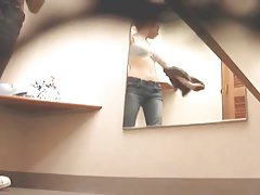 Changing room spycam voyeur busted almost caught