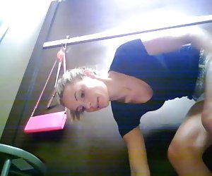 Blonde teen on hidden cam