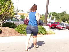Hot Milf Ass Tight Jean Shorts..