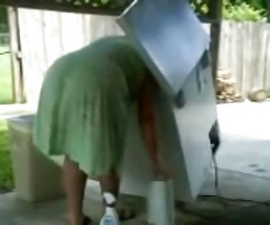 Spying Aunty - Mature Huge Ass - Bend over - Booty Voyeur