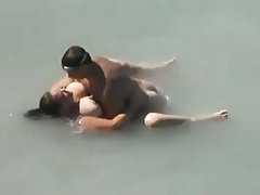 Busty bbw caught fucking in the sea