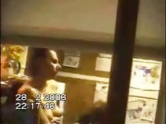 She masturbates with dildo (old rec)