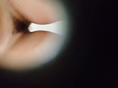 Voyeur cabin hole at swimming pool