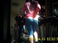Gym Girl in shiny tight spandex