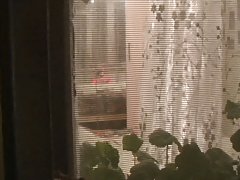 Spying through the window nice blonde big tits
