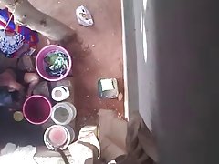 Kannada neighbour aunty bathing