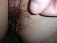 wifes dark hairy ass hole, hairy pussy on all4s