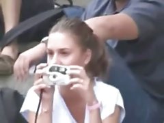 bella vista de una espectadora