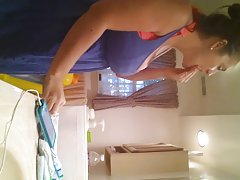 Big titted stepsister in bathroom caught by hidden camera