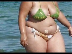 BBW Bikini - Candid ass - Beach Booty voyeur - Spying Butt