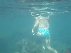 Beautiful breasts under water